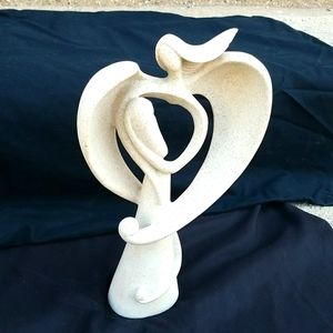 Herco Vintage Stone Statue Holding Baby